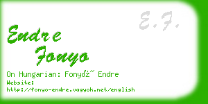 endre fonyo business card