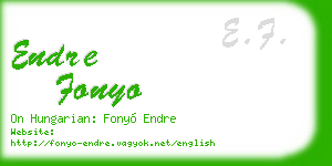 endre fonyo business card
